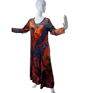 Soft Surroundings Whimsigoth Velvet Womens Large Santiago Art to Wear Maxi Dress